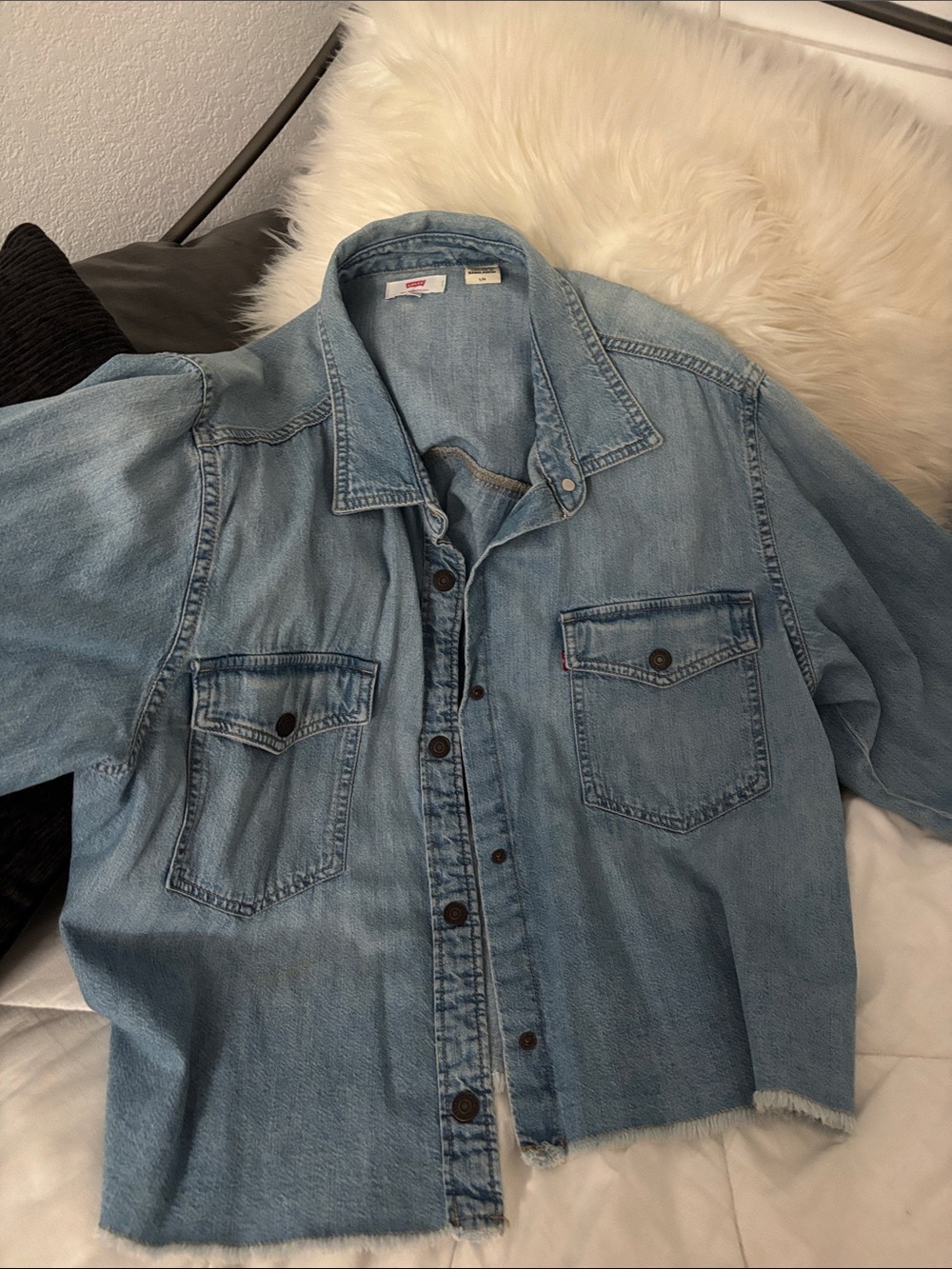 Light Wash Denim shirt Jacket -